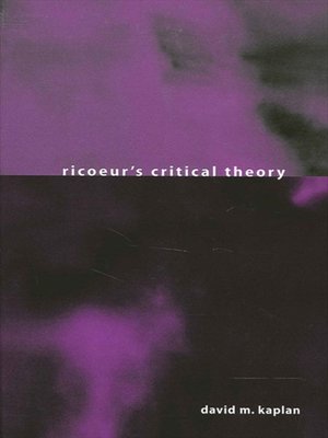 cover image of Ricoeur's Critical Theory